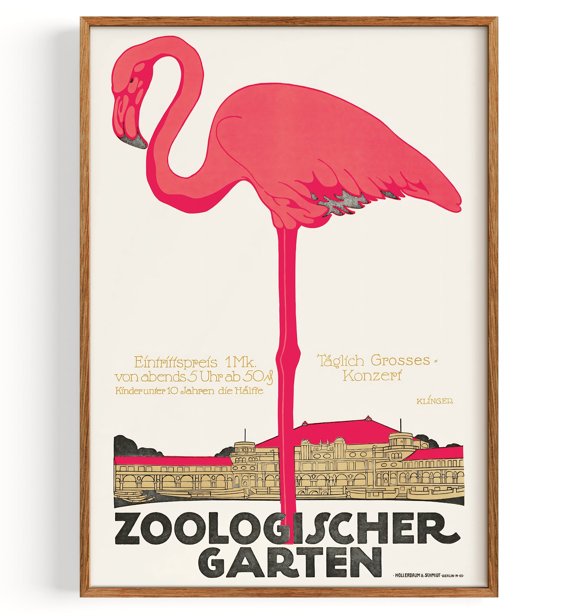 Zoologischer Garten Flamingo Plakat (1910)