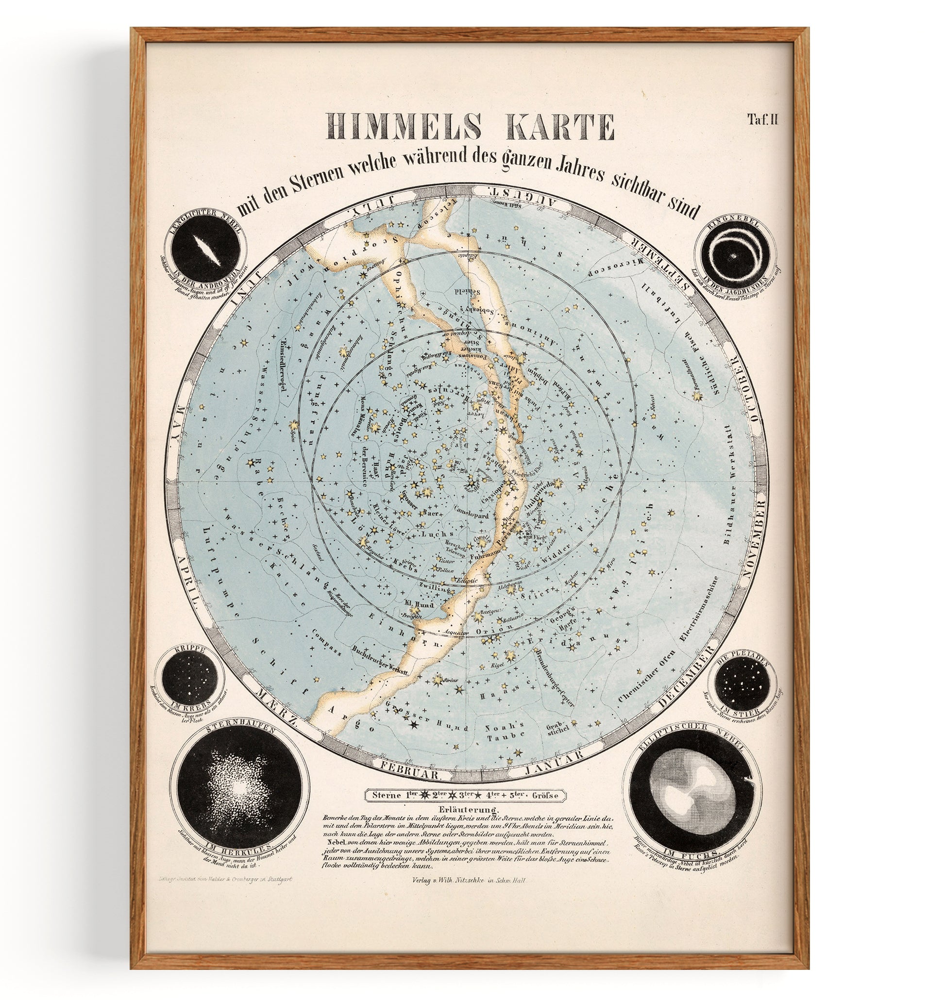 Astronomischen Bilderatlas Himmelskarte (1855)